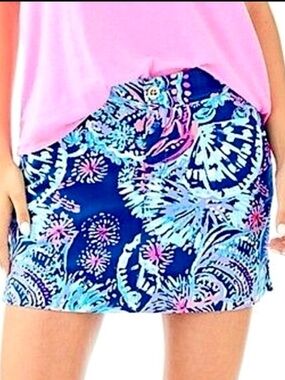 Lilly Pulitzer Nicki Skort Deep Indigo Gypsea Girl Print Size 6